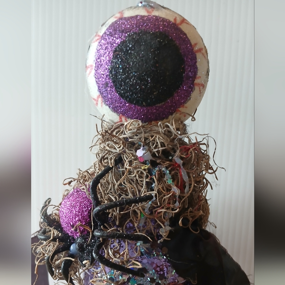 Apothecary Halloween bottle, altered art potion bottles, mixed media apothecary - Picture 3 of 9